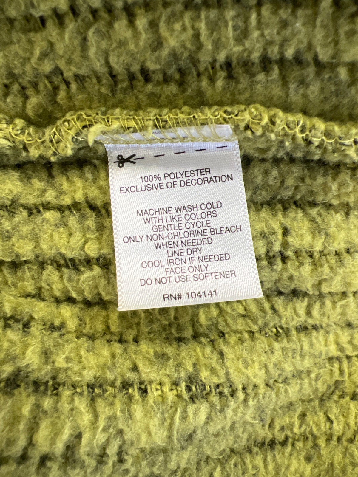 Koppen Women’s Green/Yellow Sherpa Lined Hooded Sweater - L