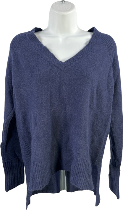 J.Crew Women’s Navy Blue Long Sleeve Wool V-Neck Pullover Sweater - XS