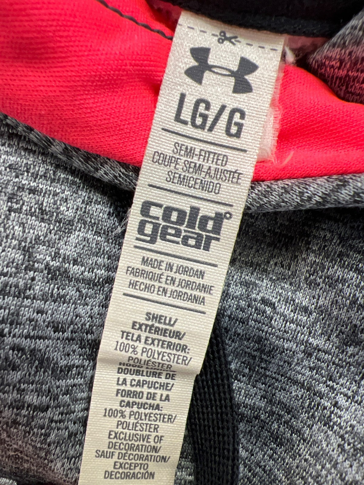 Under Armour Women’s Gray/Pink Heather ColdGear Pullover Sweatshirt - L