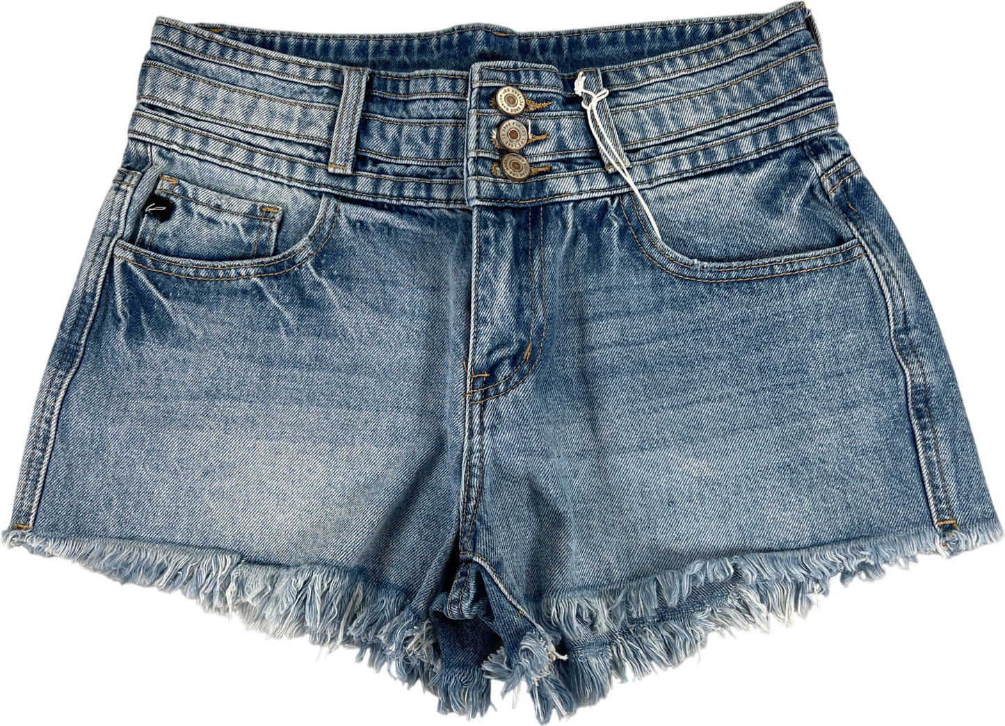 Kancan Women’s Light Wash Cut Off Denim Jean Shorts - 5/26