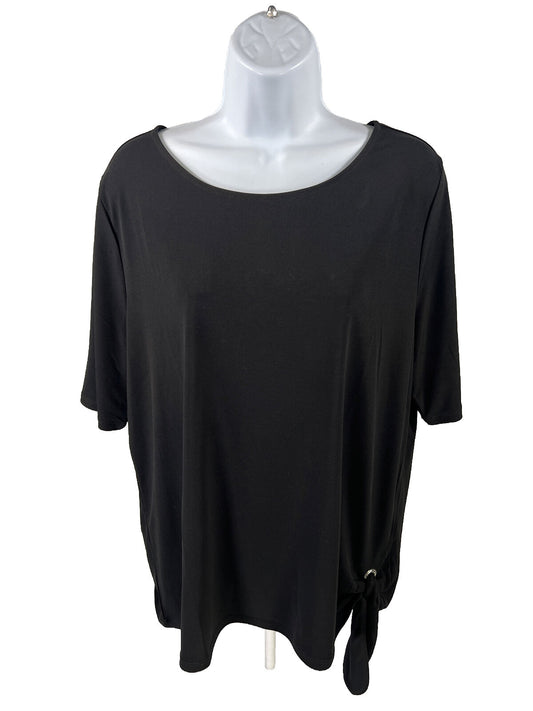 Chico's Women's Black Short Sleeve Stretch Top Shirt - 2/US L