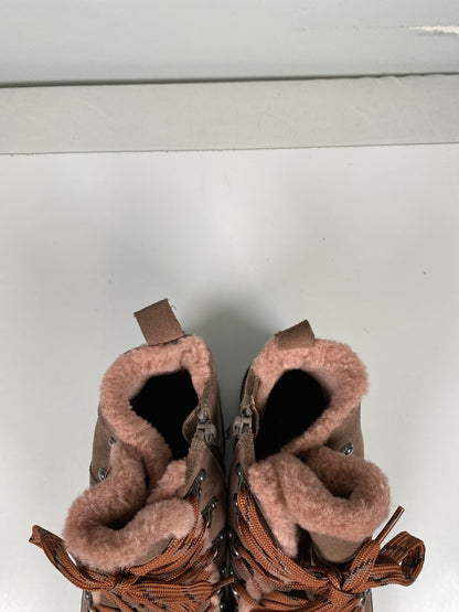 Naturalizer Women’s Brown/Pink Suede Julian Combat Boots - 9.5