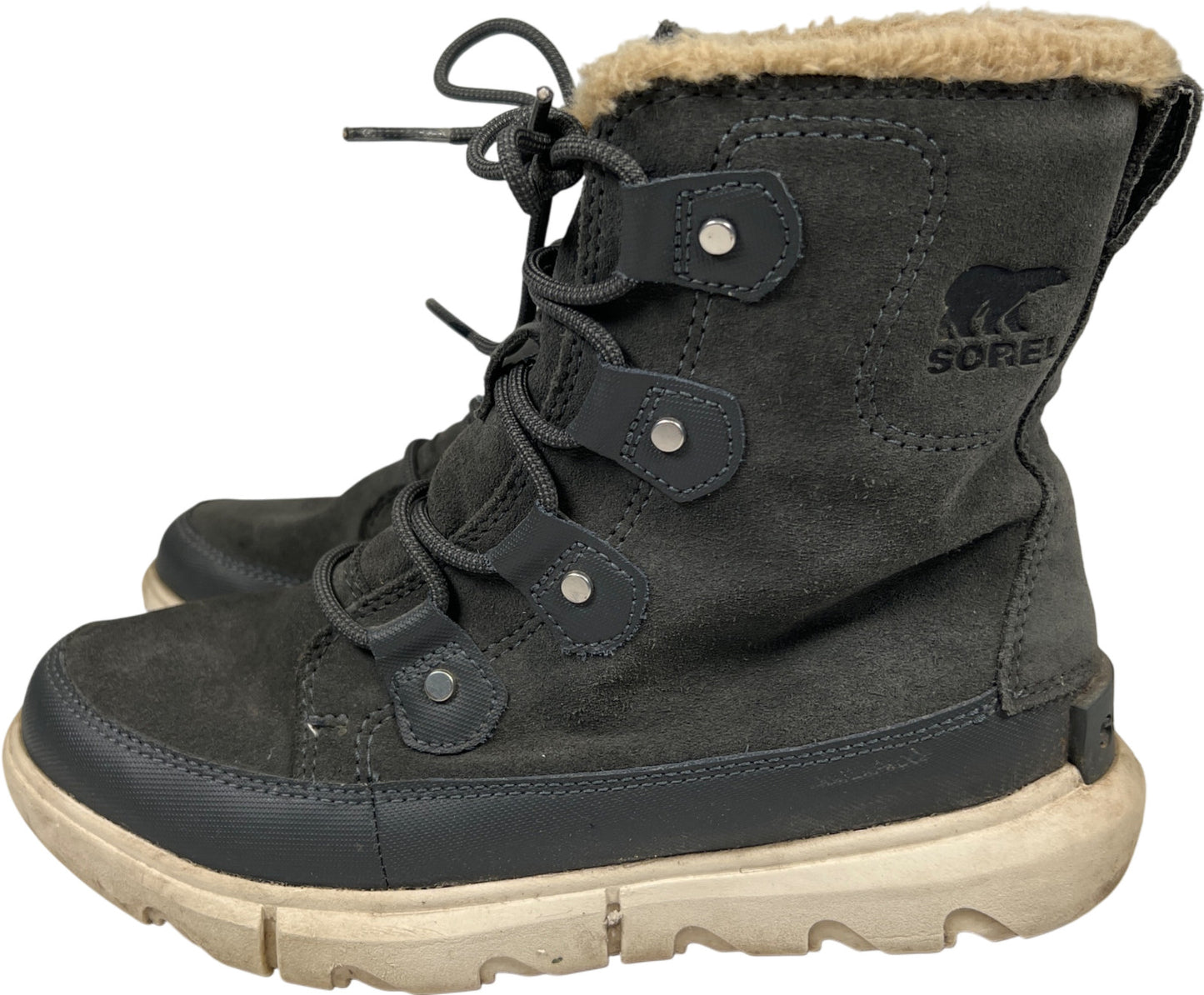 Sorel Women’s Gray Suede Explorer II Joan Lace Up Winter Boots - 7