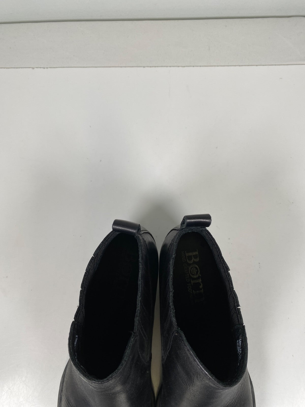 Born Women’s Black Leather Low Heeled Ankle Booties - 7.5