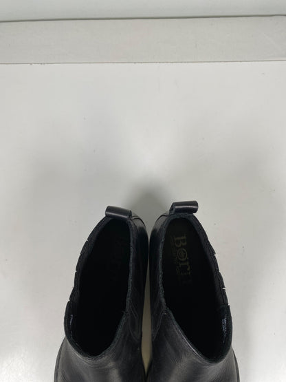 Born Women’s Black Leather Low Heeled Ankle Booties - 7.5