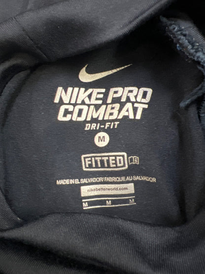 Nike Men’s Blue Fitted Pro Combat Long Sleeve Athletic Shirt - M