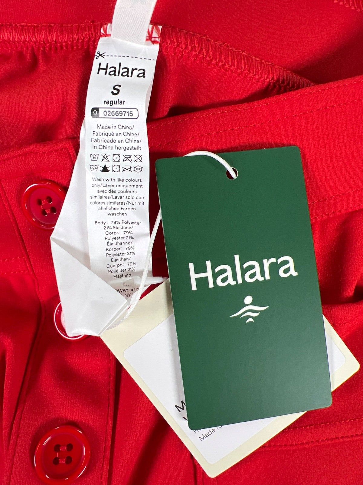 Halara Women’s Red High Waisted DayStretch Pocket Accent Straight Leg Pants - S