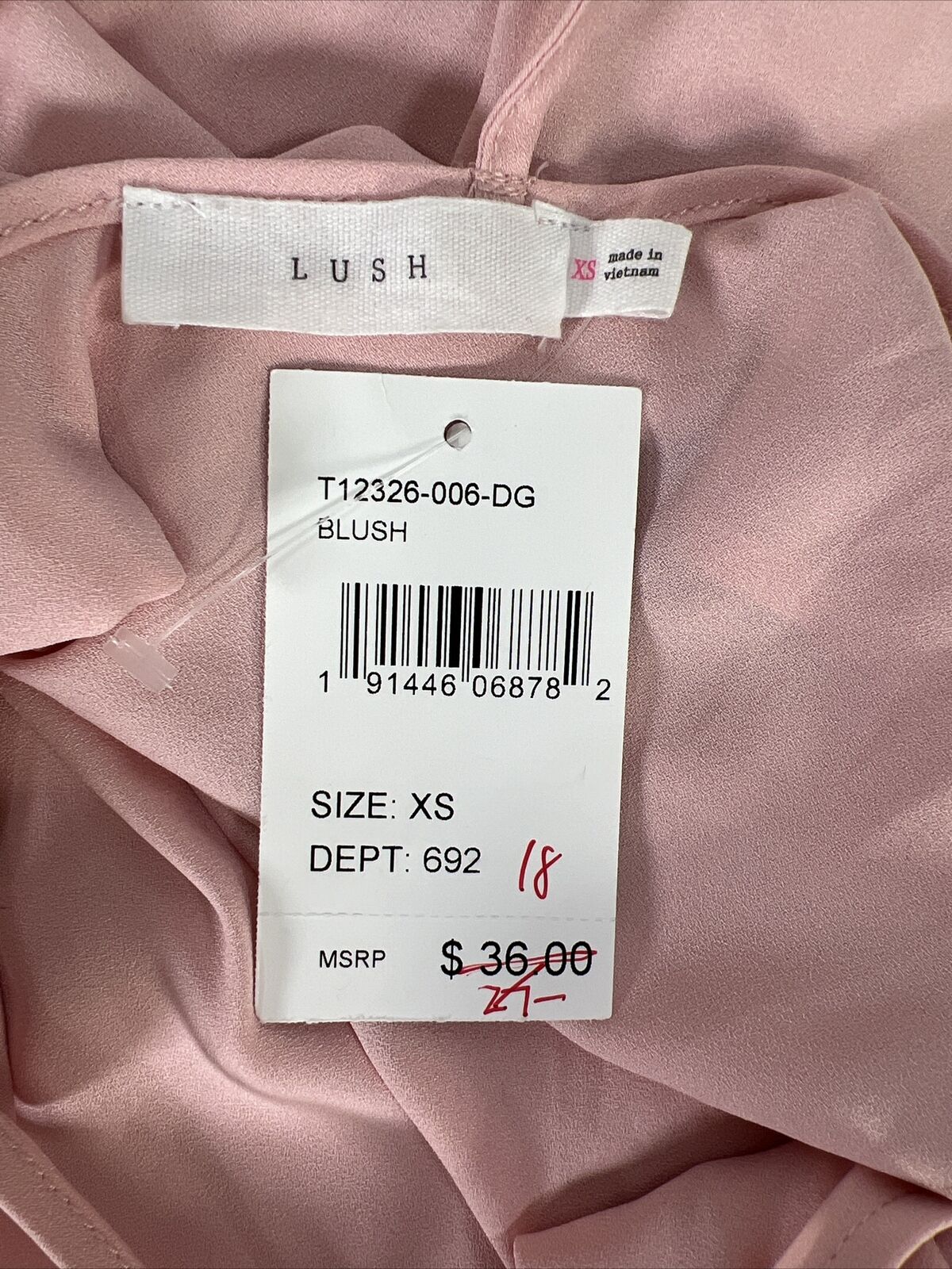 NEW Lush Women's Pink/Blush Sheer Strappy Tank Top - XS
