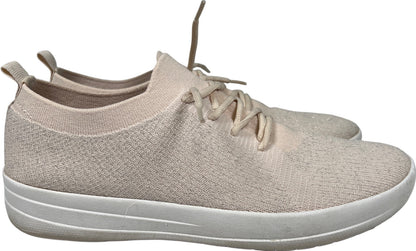 FitFlop Women’s Ivory Metallic Super Q Knit Slip On Sneakers - 8