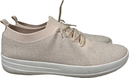 FitFlop Women’s Ivory Metallic Super Q Knit Slip On Sneakers - 8