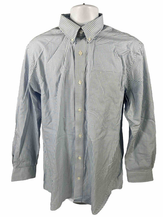 Duluth Trading Men's Blue/White Checkered Button up Shirt - M