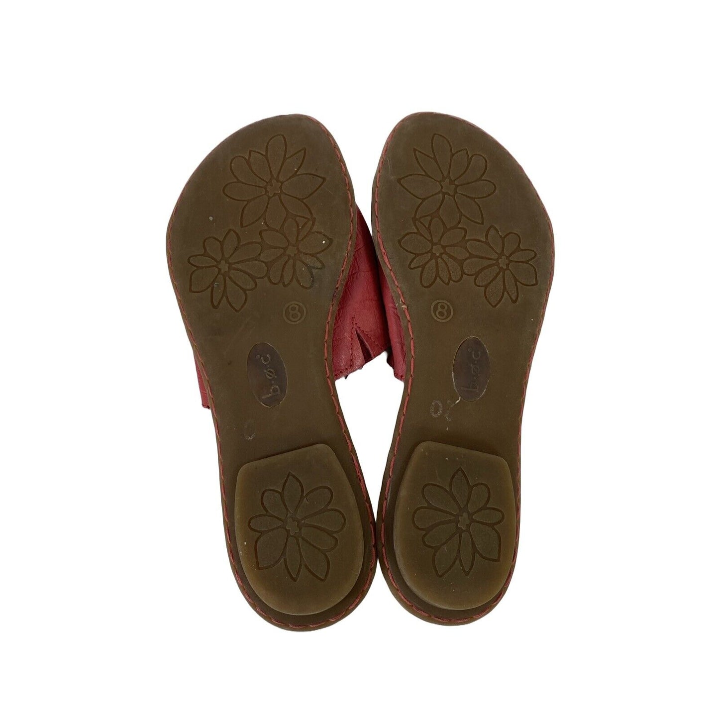 BOC Women's Pink Leather Slip On Slide Sandals - 8