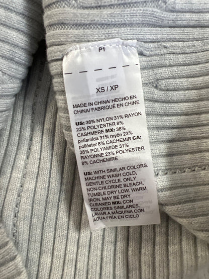 White House Black Market Women’s Blue Turtleneck Pointelle Tunic Sweater - XS