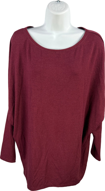 White House Black Market Women’s Burgundy Thin Long Sleeve Sweater - M