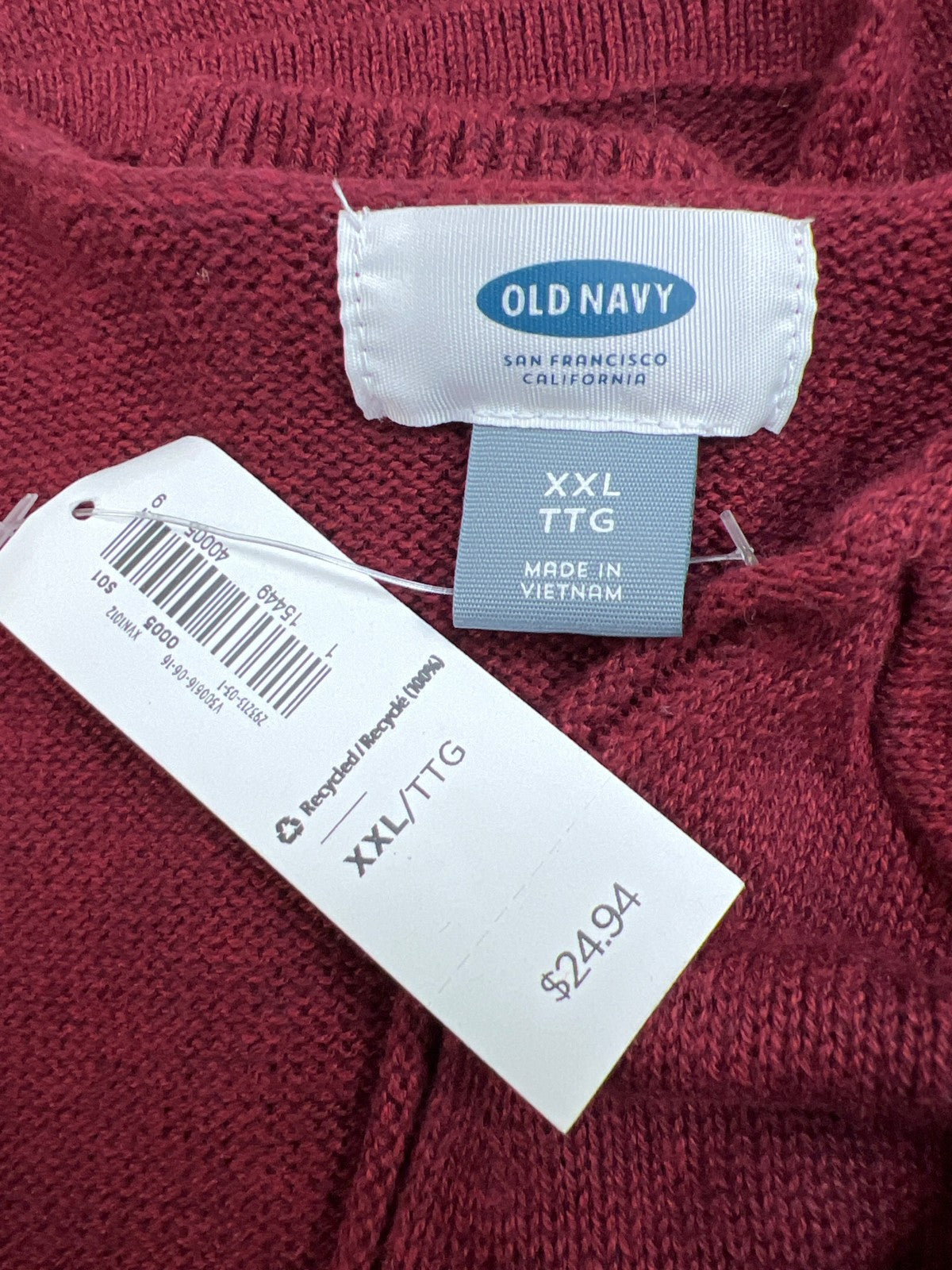 Old Navy Women’s Red Long Sleeve V-Neck Sweater - XXL