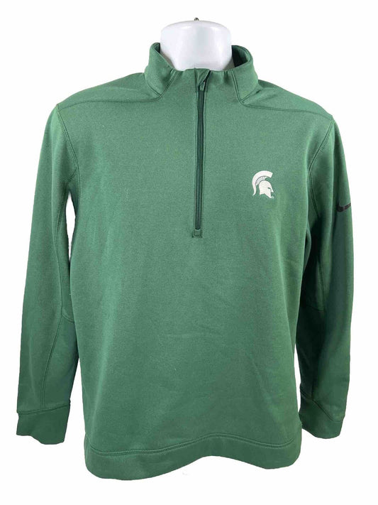 Nike Men's Green MSU Michigan State Spartans 1/4 Zip Golf Sweatshirt - M