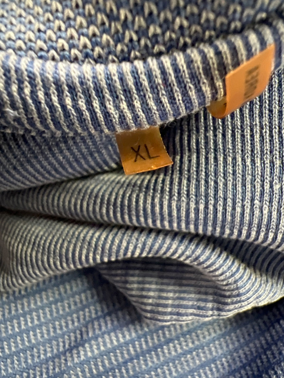 Bugatchi Men’s Blue Short Sleeve Textured Short Sleeve Polo - XL