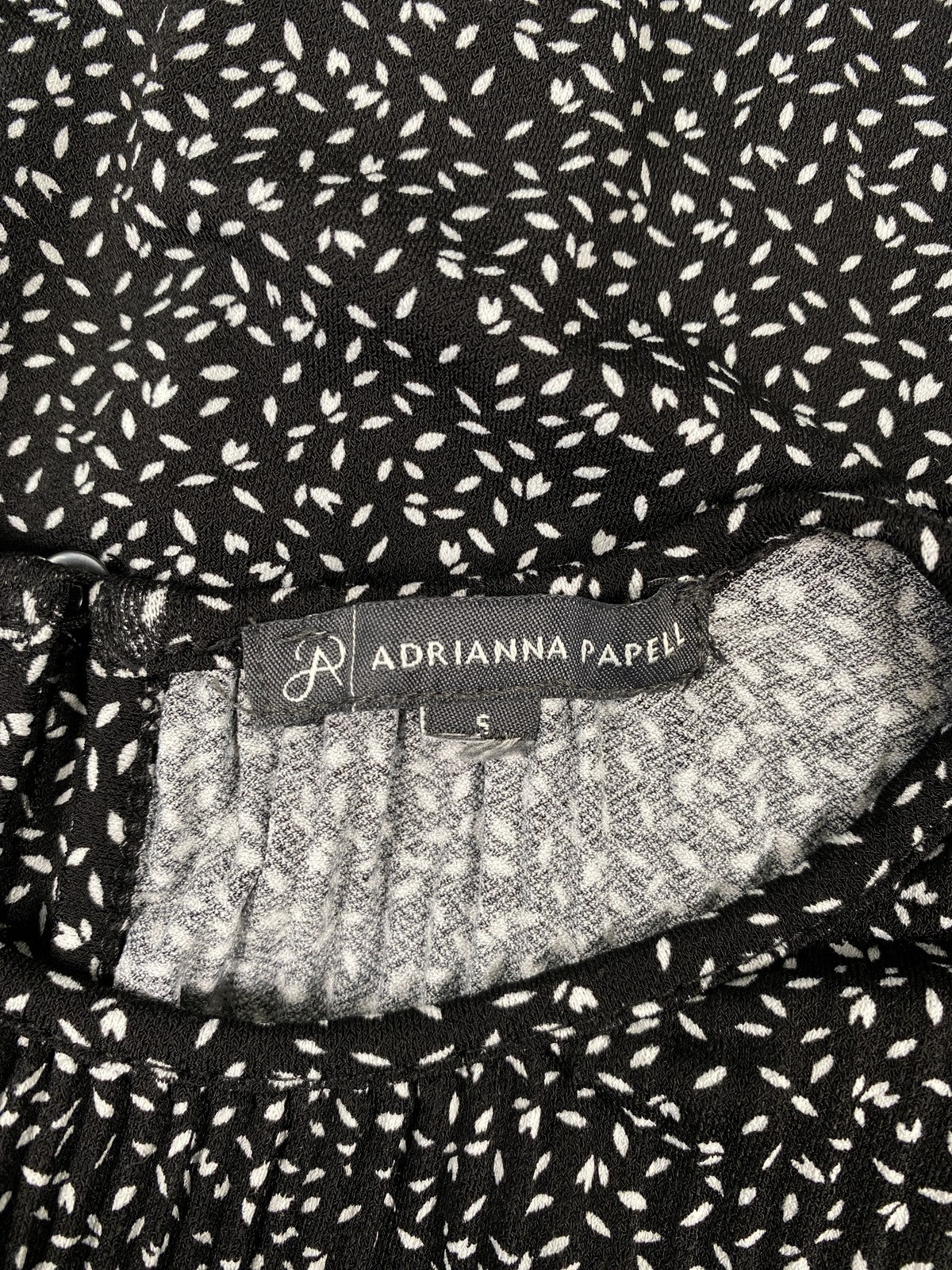 Adrianna Papell Women’s Black Short Ruffle Sleeve Blouse - S