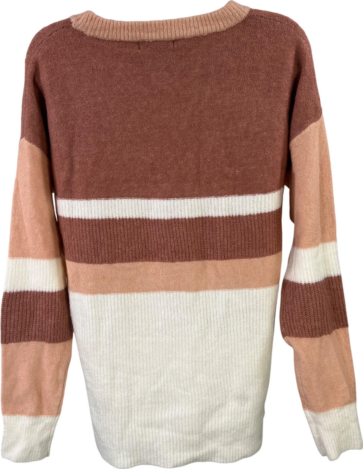 Staccato Women’s Pink Colorblock Striped Long Sleeve Sweater - S