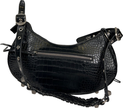 Balenciaga Black Leather Le Cagole Bag Small Satchel Bag Purse