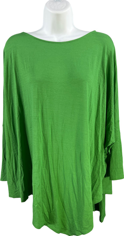 J.Jill Women’s Green Wearever Collection Asymmetric Slub Knit Top - L