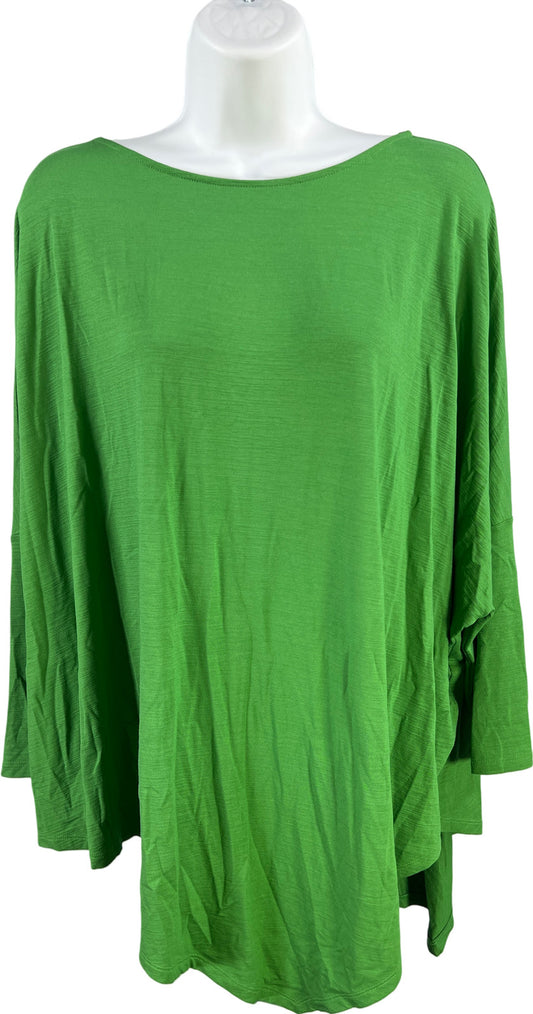 J.Jill Women’s Green Wearever Collection Asymmetric Slub Knit Top - L
