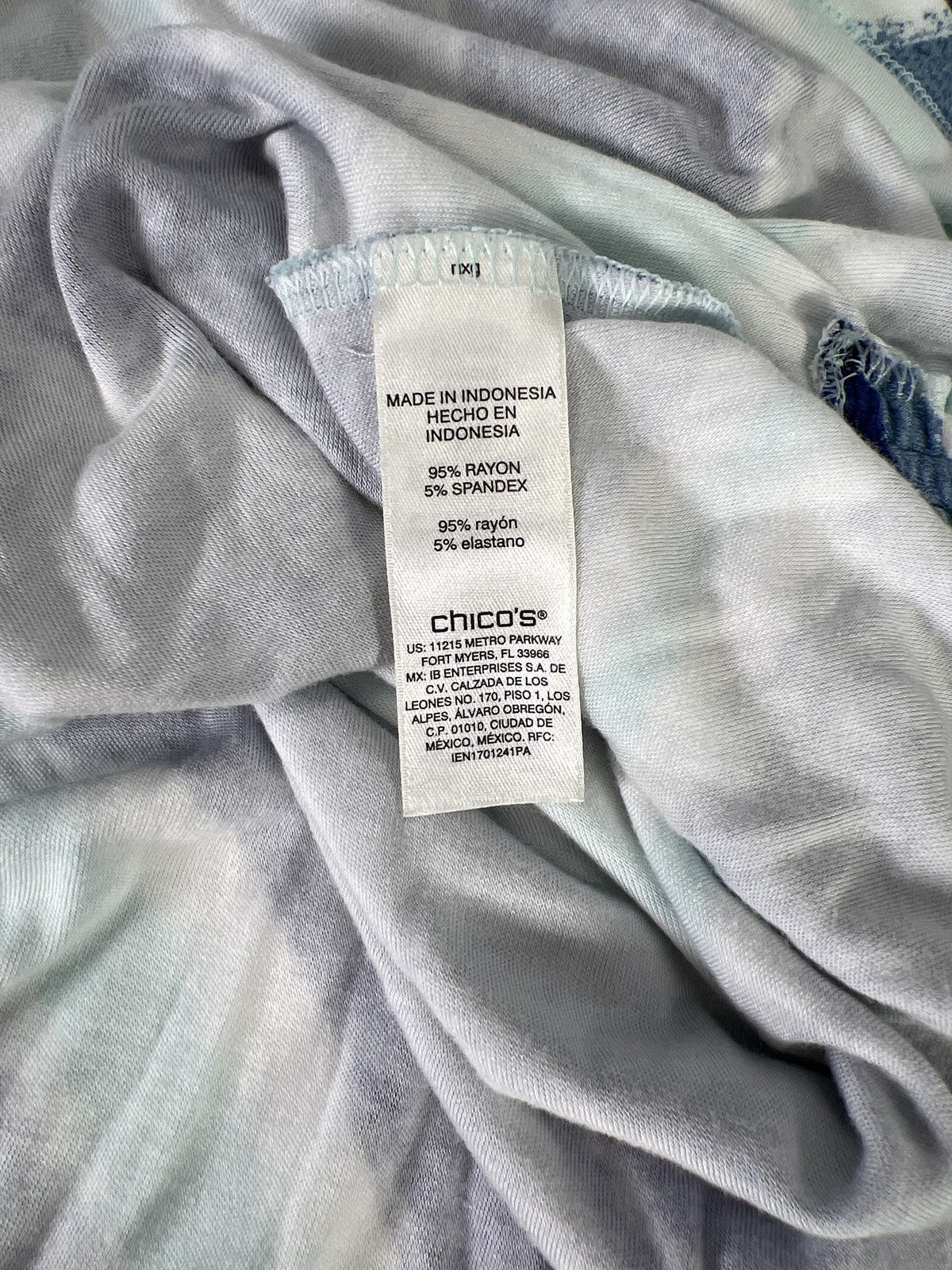 Chico’s Women’s Blue Striped Short Sleeve T-Shirt - 2/US L