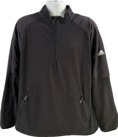 Adidas Men’s Black Long Sleeve 1/4 Zip Pullover Fleece Golf Jacket - XL
