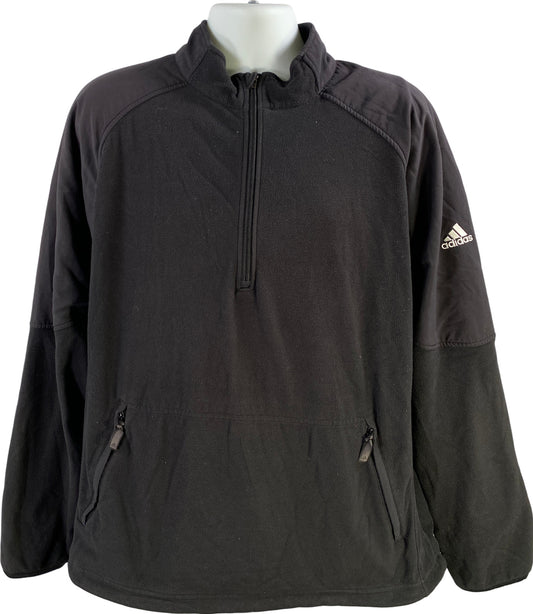 Adidas Men’s Black Long Sleeve 1/4 Zip Pullover Fleece Golf Jacket - XL