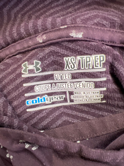 Under Armour Womens Purple ColdGear Fitted Hooded Athletic Shirt - XS