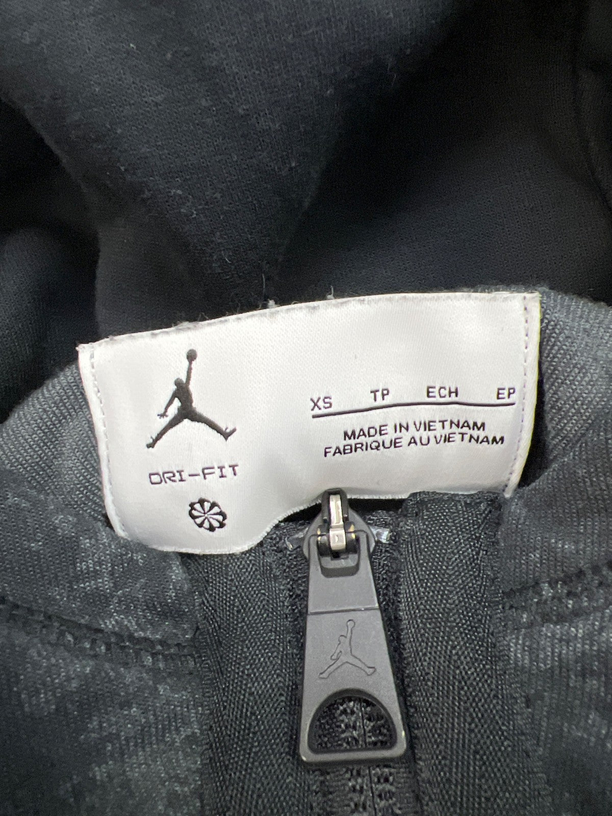 Nike Jordan Men’s Black Sport Air Full Zip Hooded Sweatshirt - XS