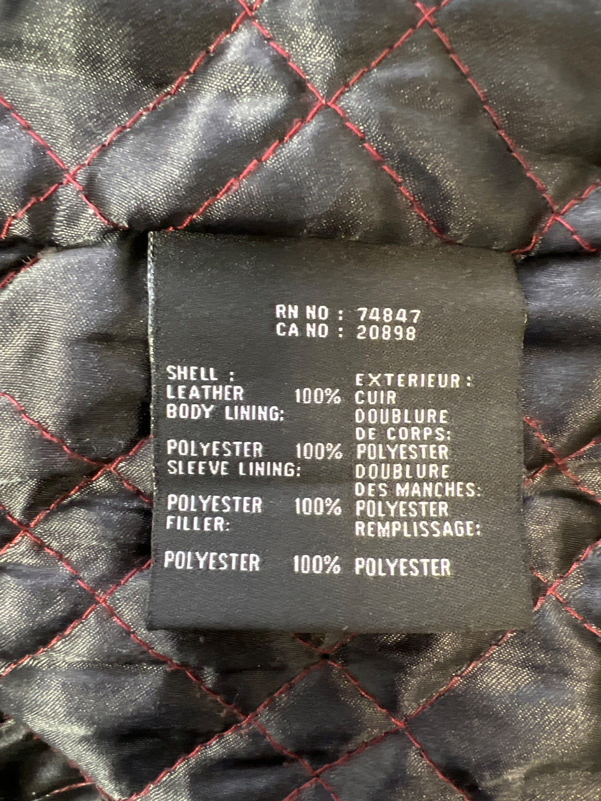 Marc New York Men’s Black Leather Full Zip Quilted Lined Jacket - XXL