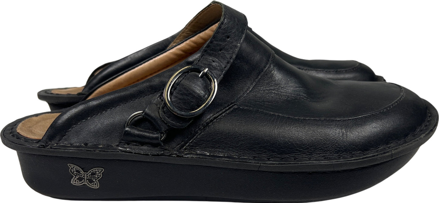 Alegria Women’s Black Leather Seville Slip On Clogs - 42/US 11