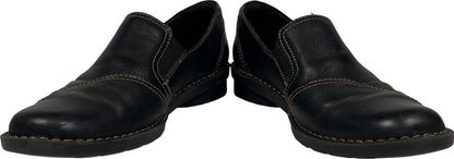 Clarks Women’s Black Leather Slip On Loafer Shoes - 8