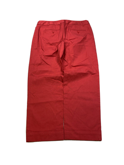 LOFT Women's Red Marisa Ankle Crop Dress Pants - 4
