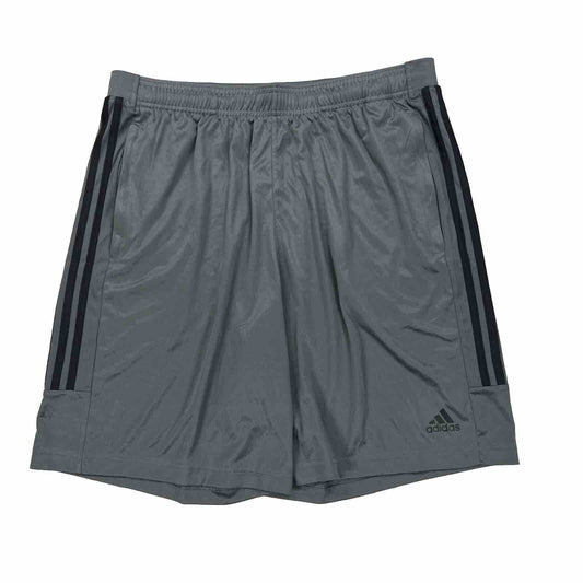 adidas Men's Gray Polyester Athletic Shorts with Zip Pockets - XL
