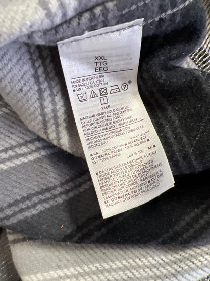 Old Navy Men’s Gray/White Plaid Oversized Twill Shirt Jacket - XXL