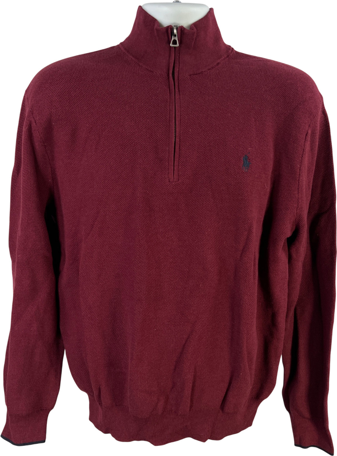 Polo Ralph Lauren Men’s Burgundy 1/4 Zip Long Sleeve Pullover Sweater - XL