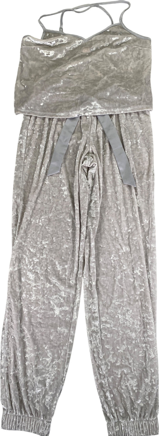 Victoria’s Secret Women’s Ivory Velour Jogger and Cropped Cami Pajama Set - XS