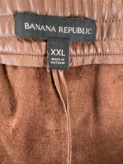 Banana Republic Women’s Brown Faux Leather Straight Leg Pants - XXL