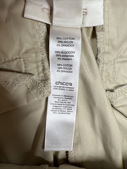 Chico's Women's Beige Lightweight Cropped Cargo Pants - 1.5/ US 10