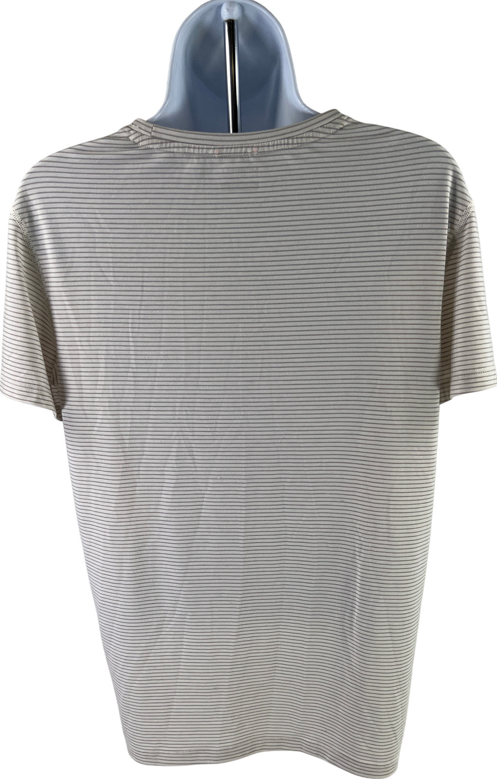 Merrell Women’s Ivory/Gray Striped Short Sleeve Athletic Shirt - S