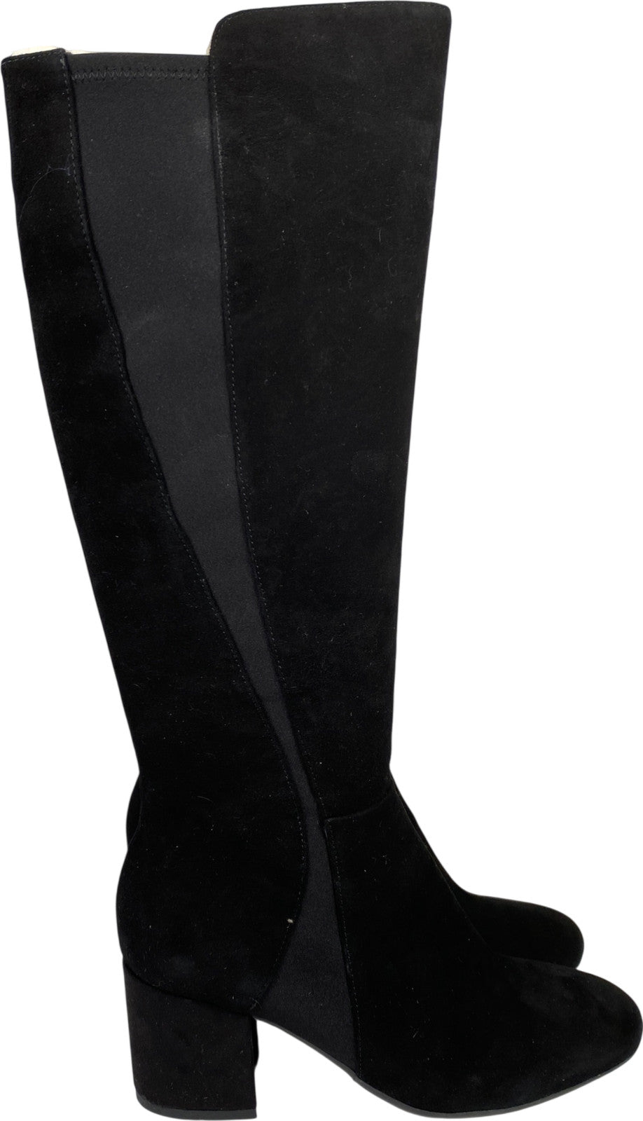 Easy Spirit Women’s Black Suede Bionti Side Zip Tall Riding Boots - 8