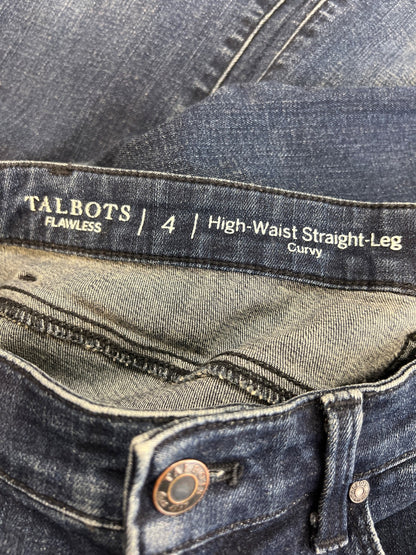 Talbots Women’s Dark Wash High Waist Straight Leg Curvy Jeans - 4