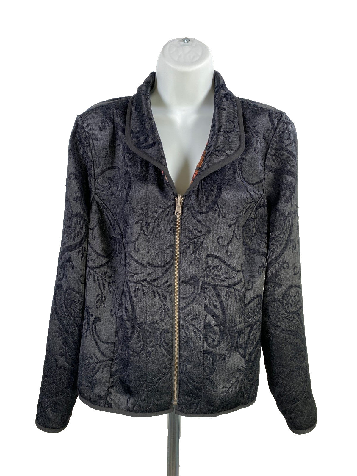 Christopher and Banks Red/Black Textile Reversible Full Zip Jacket - L