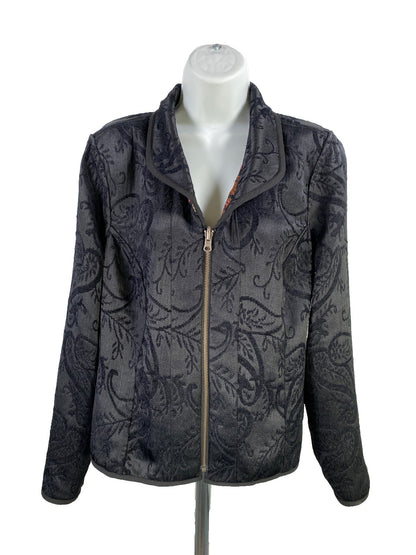 Christopher and Banks Red/Black Textile Reversible Full Zip Jacket - L