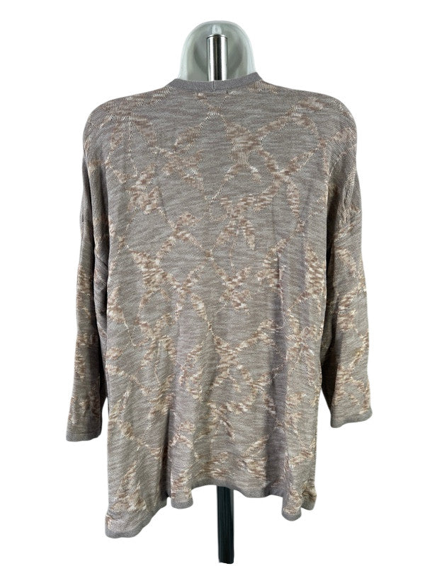 Pure J.Jill Women's Gray 3/4 Sleeve Open Front Cardigan Sweater - M