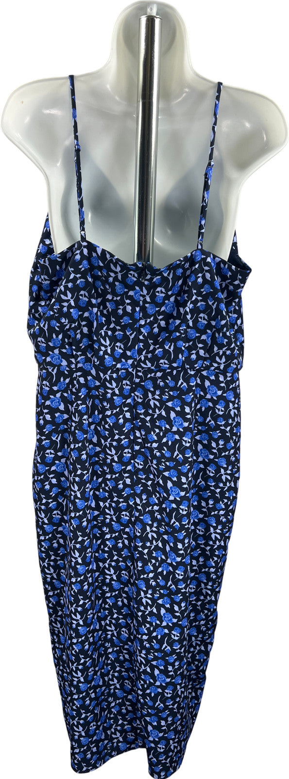 NEW Chelsea 28 Women’s Blue Floral Rosebud Faux Wrap Sleeveless Dress - L