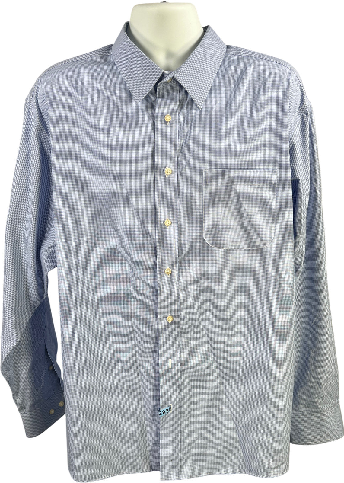 Jos A Bank Men’s Blue Plaid Travelers Collection Button Up Shirt - XXL