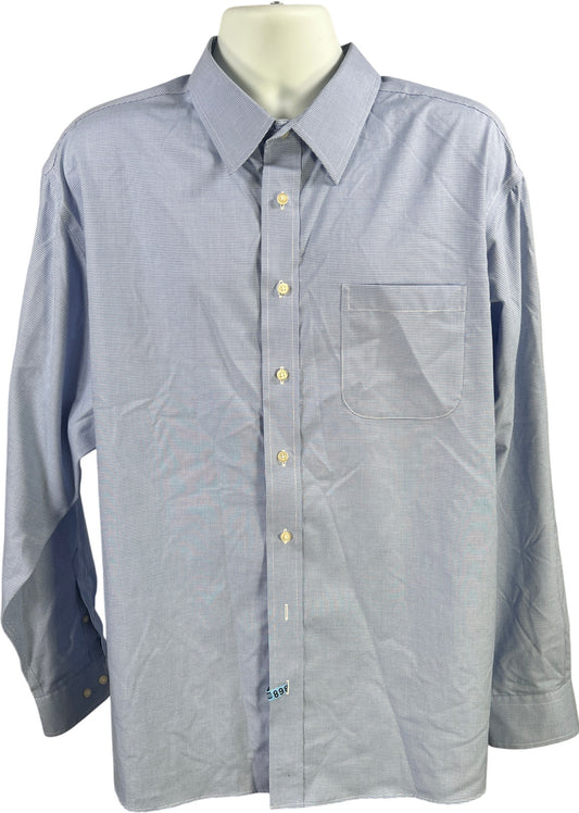 Jos A Bank Men’s Blue Plaid Travelers Collection Button Up Shirt - XXL